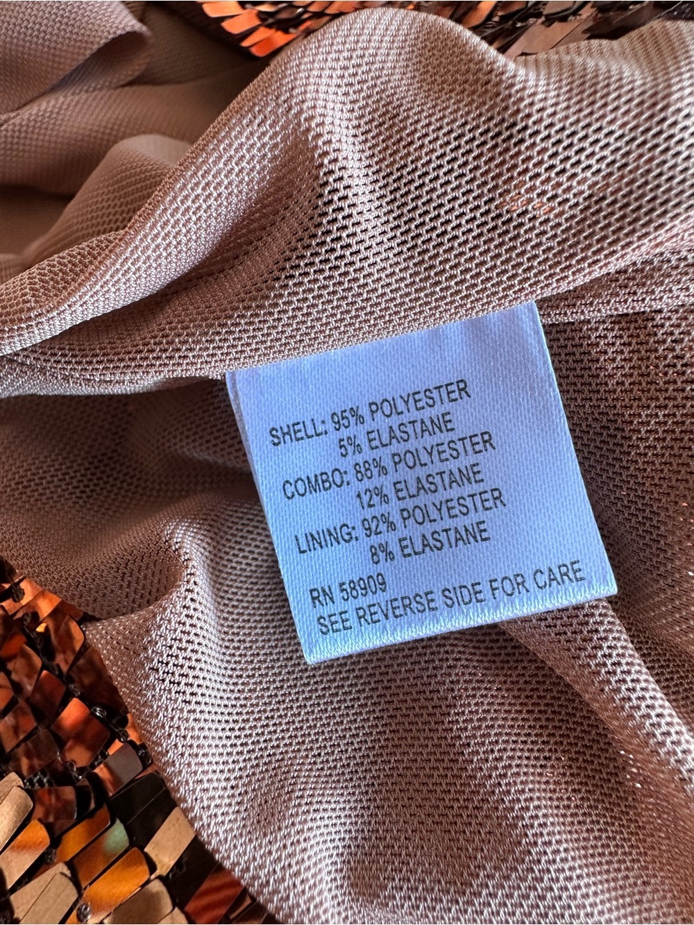 Gianni Bini Bronze Sequin Long-Sleeve Shift Dress - Picture 6 of 6